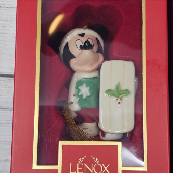 NEW! Mickey & Minnie Mouse Lenox Disney Showcase Collection Let it Snow Christma - Picture 10 of 11